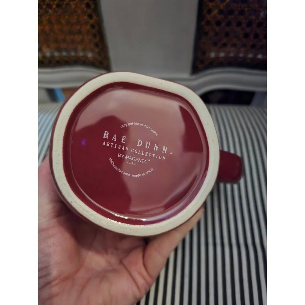NWT Rae Dunn Artisan by Magenta Red Cozy Coffee Mug Fall Farmhouse